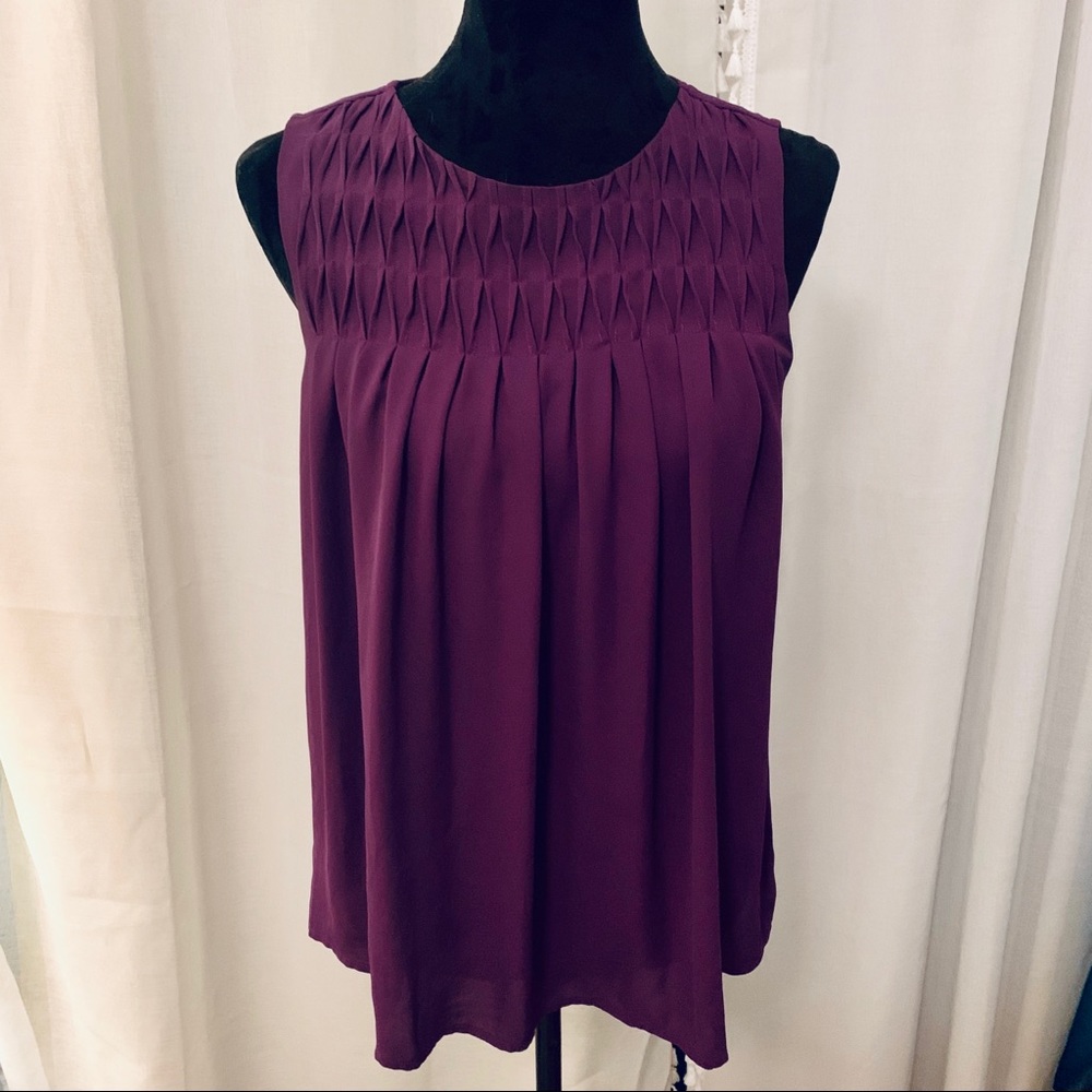 Ann Taylor LOFT purple sleeveless blouse